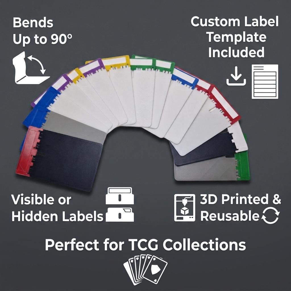 Bendable TCG Card Dividers for Dragon Shield Fortress Drawers