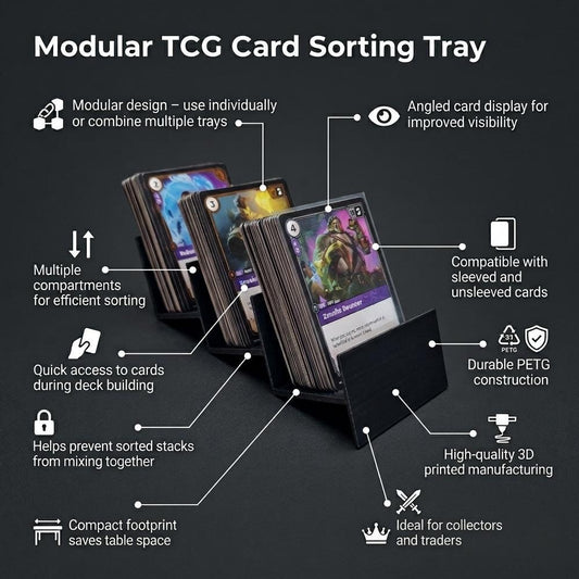 Modular TCG Card Sorting Tray - Deck Building Organizer